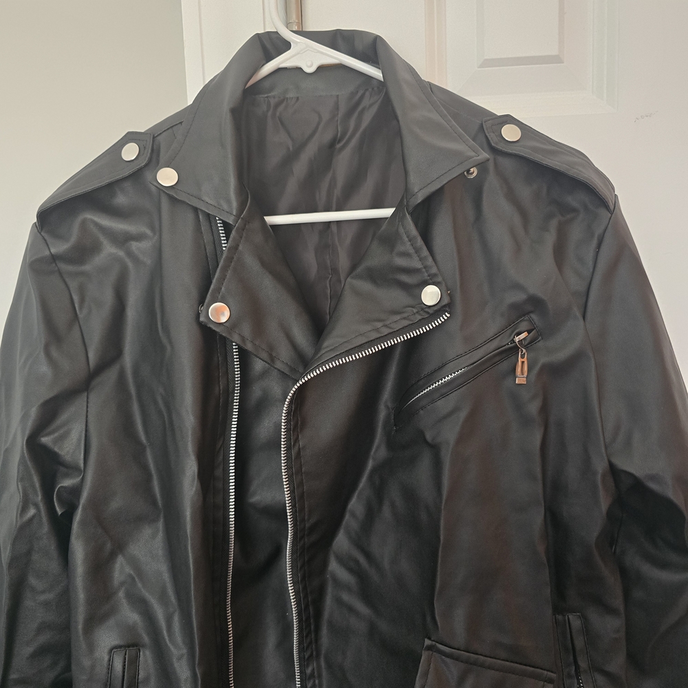 Men's Black Faux Leather Jacket